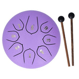 6in 8 Tones Tongue Drum with Mallets Music Book Musical Percussion Instruments for Meditation EntertainmentPurple