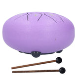 6in 8 Tones Tongue Drum with Mallets Music Book Musical Percussion Instruments for Meditation EntertainmentPurple