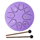 6in 8 Tones Tongue Drum with Mallets Music Book Musical Percussion Instruments for Meditation EntertainmentPurple