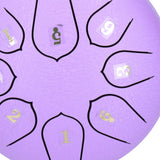 6in 8 Tones Tongue Drum with Mallets Music Book Musical Percussion Instruments for Meditation EntertainmentPurple