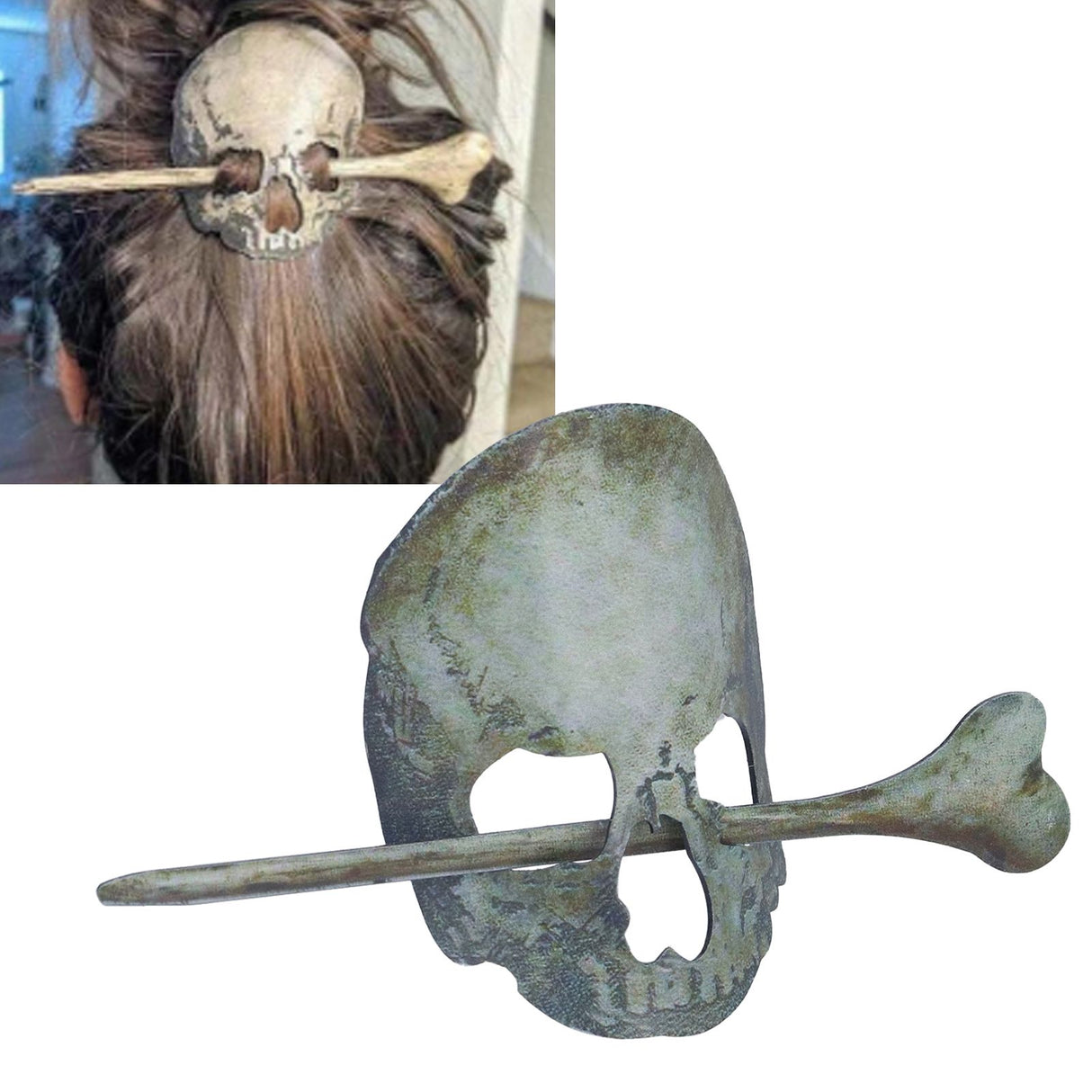 Halloween Hairpin Iron Small Exquisite Reusable Lifelike Halloween Hair Stick for Party Bar HomeSkull