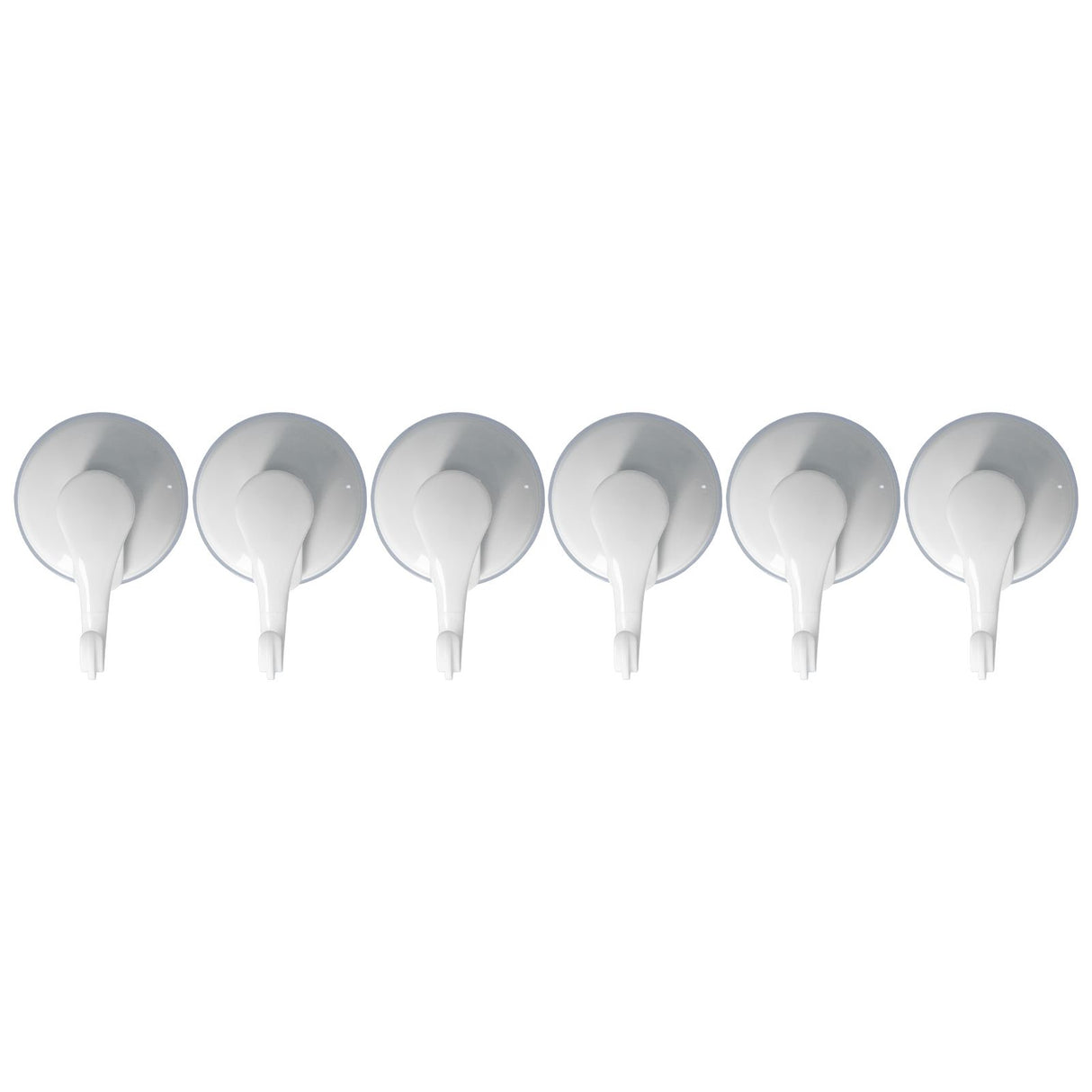6PCS Strong Vacuum Wall Hook Towel Hook Plastic Self Adhesive Suction Cup for Kitchen Bathroom White