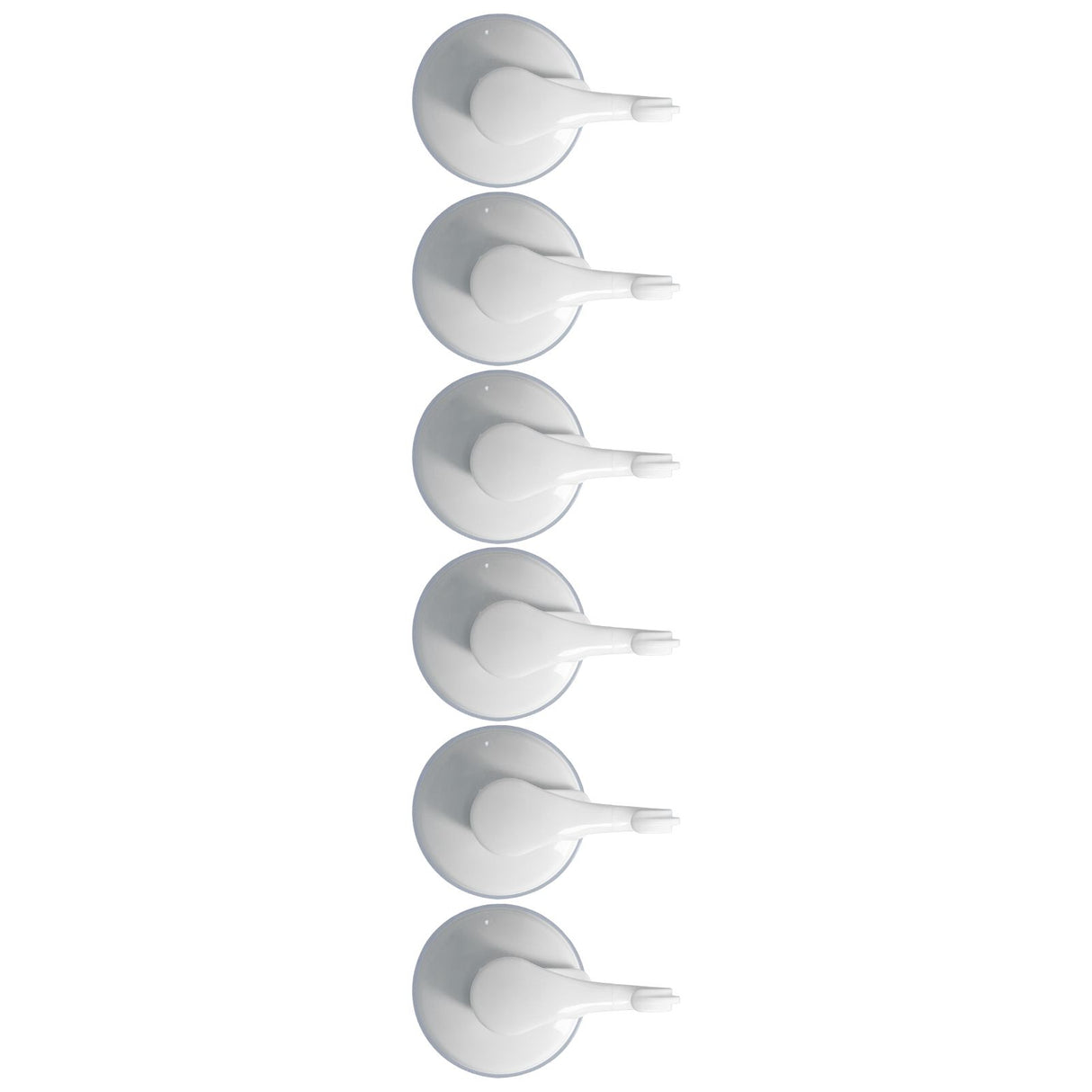 6PCS Strong Vacuum Wall Hook Towel Hook Plastic Self Adhesive Suction Cup for Kitchen Bathroom White