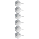 6PCS Strong Vacuum Wall Hook Towel Hook Plastic Self Adhesive Suction Cup for Kitchen Bathroom White - Side View