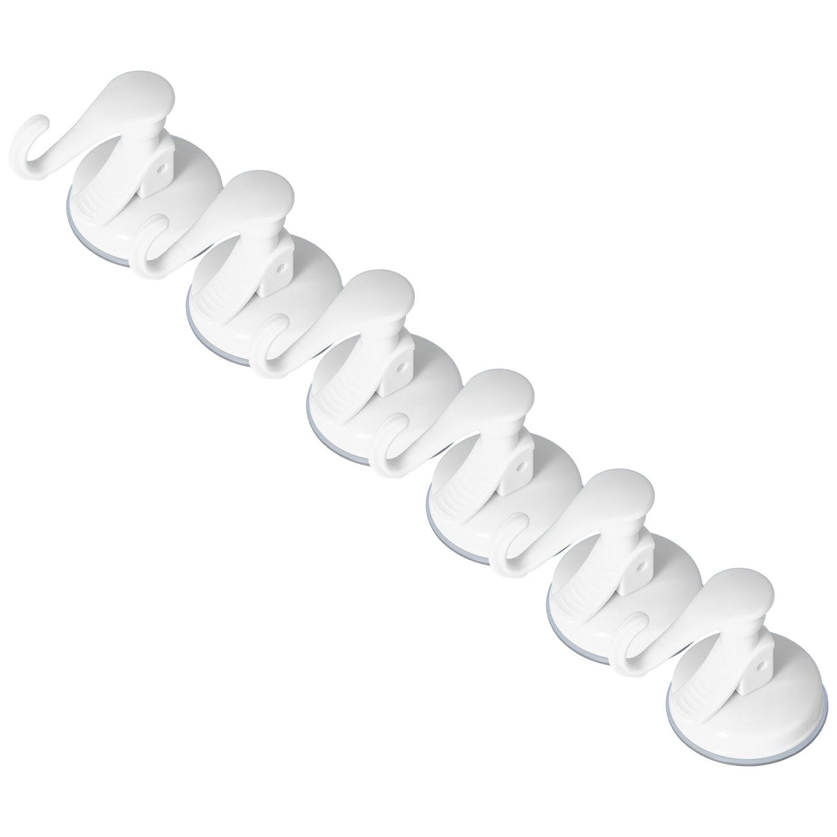 6PCS Strong Vacuum Wall Hook Towel Hook Plastic Self Adhesive Suction Cup for Kitchen Bathroom White