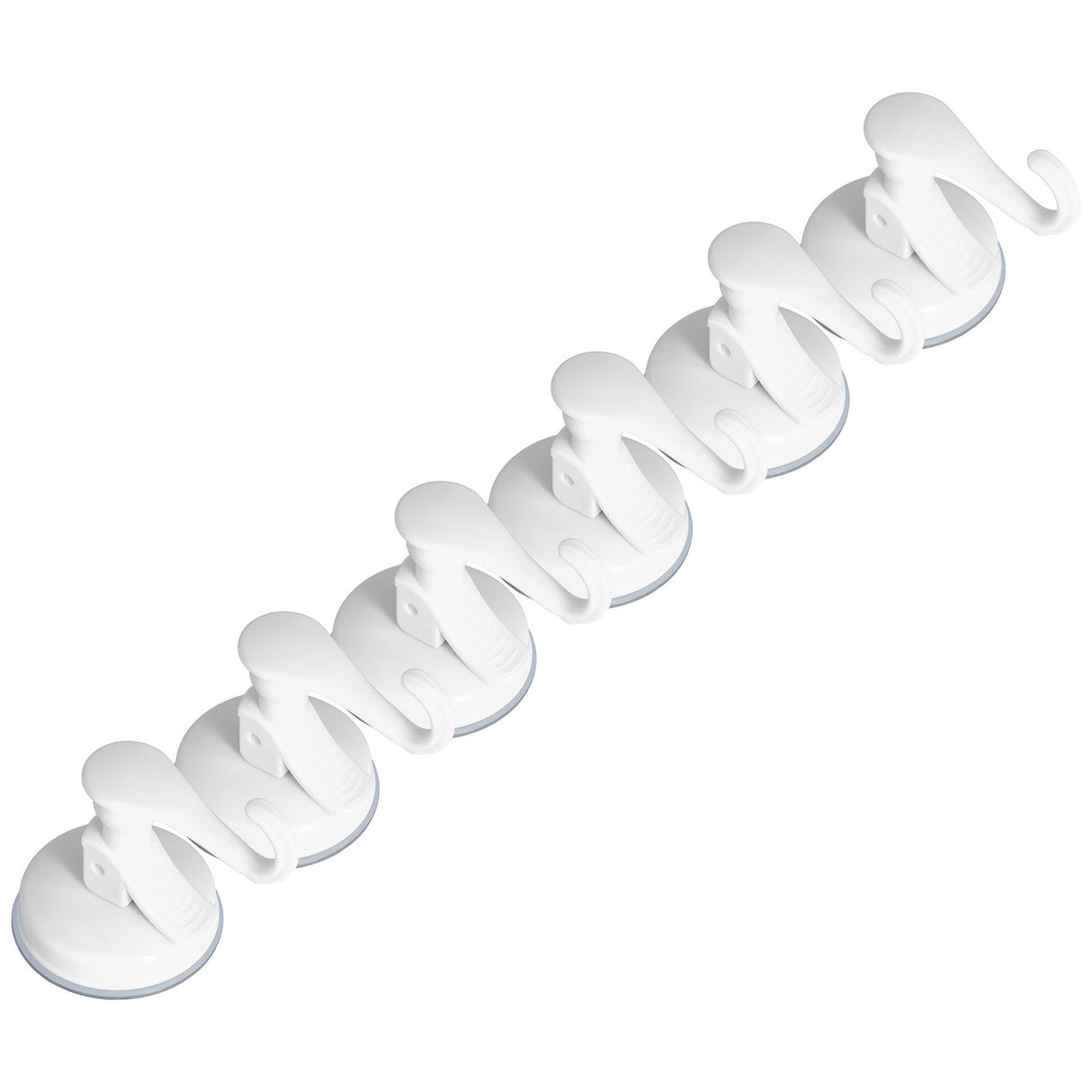 6PCS Strong Vacuum Wall Hook Towel Hook Plastic Self Adhesive Suction Cup for Kitchen Bathroom White