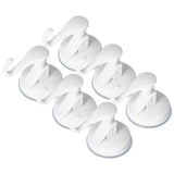 6PCS Strong Vacuum Wall Hook Towel Hook Plastic Self Adhesive Suction Cup for Kitchen Bathroom White - Close-Up Angle