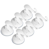 6PCS Strong Vacuum Wall Hook Towel Hook Plastic Self Adhesive Suction Cup for Kitchen Bathroom White