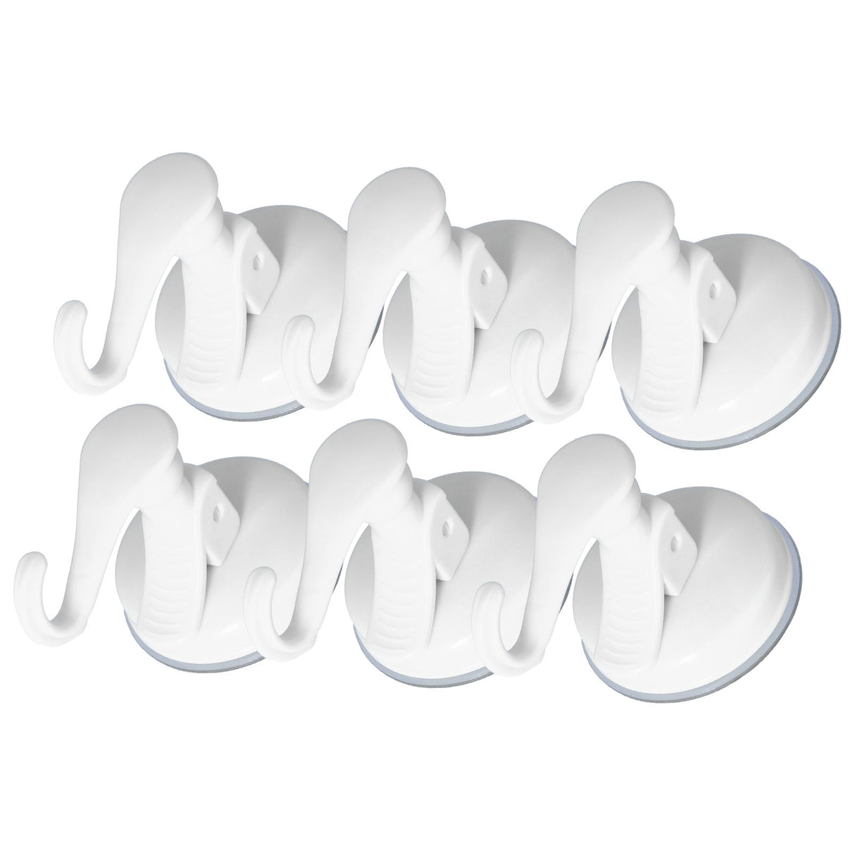 6PCS Strong Vacuum Wall Hook Towel Hook Plastic Self Adhesive Suction Cup for Kitchen Bathroom White