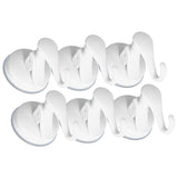 6PCS Strong Vacuum Wall Hook Towel Hook Plastic Self Adhesive Suction Cup for Kitchen Bathroom White