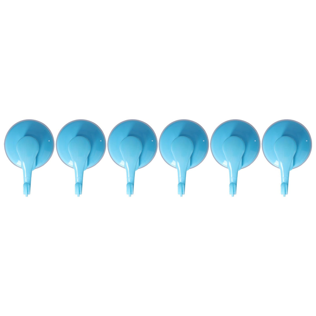 6PCS Strong Vacuum Wall Hook Towel Hook Plastic Self Adhesive Suction Cup for Kitchen Bathroom Blue