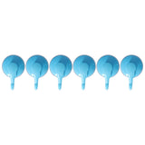 6PCS Strong Vacuum Wall Hook Towel Hook Plastic Self Adhesive Suction Cup for Kitchen Bathroom Blue