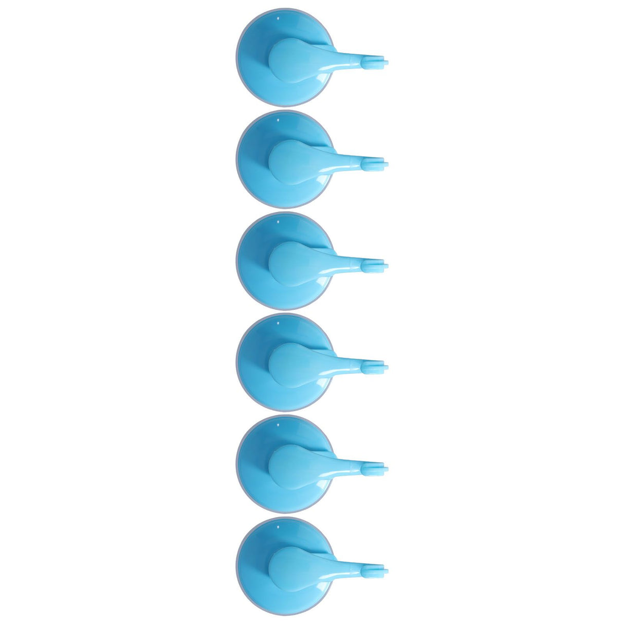 6PCS Strong Vacuum Wall Hook Towel Hook Plastic Self Adhesive Suction Cup for Kitchen Bathroom Blue