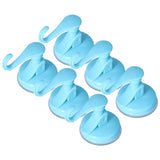 6PCS Strong Vacuum Wall Hook Towel Hook Plastic Self Adhesive Suction Cup for Kitchen Bathroom Blue