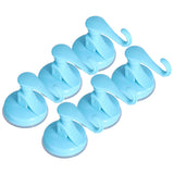 6PCS Strong Vacuum Wall Hook Towel Hook Plastic Self Adhesive Suction Cup for Kitchen Bathroom Blue - Low Angle