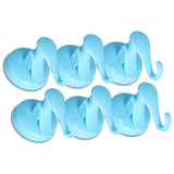 6PCS Strong Vacuum Wall Hook Towel Hook Plastic Self Adhesive Suction Cup for Kitchen Bathroom Blue