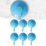 6PCS Strong Vacuum Wall Hook Towel Hook Plastic Self Adhesive Suction Cup for Kitchen Bathroom Blue