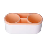 Hair Dryer Holder Wall Mounted Innovative Multifunctional Hair Tool Organizer with Stickers for Home Hotel BathroomOrange