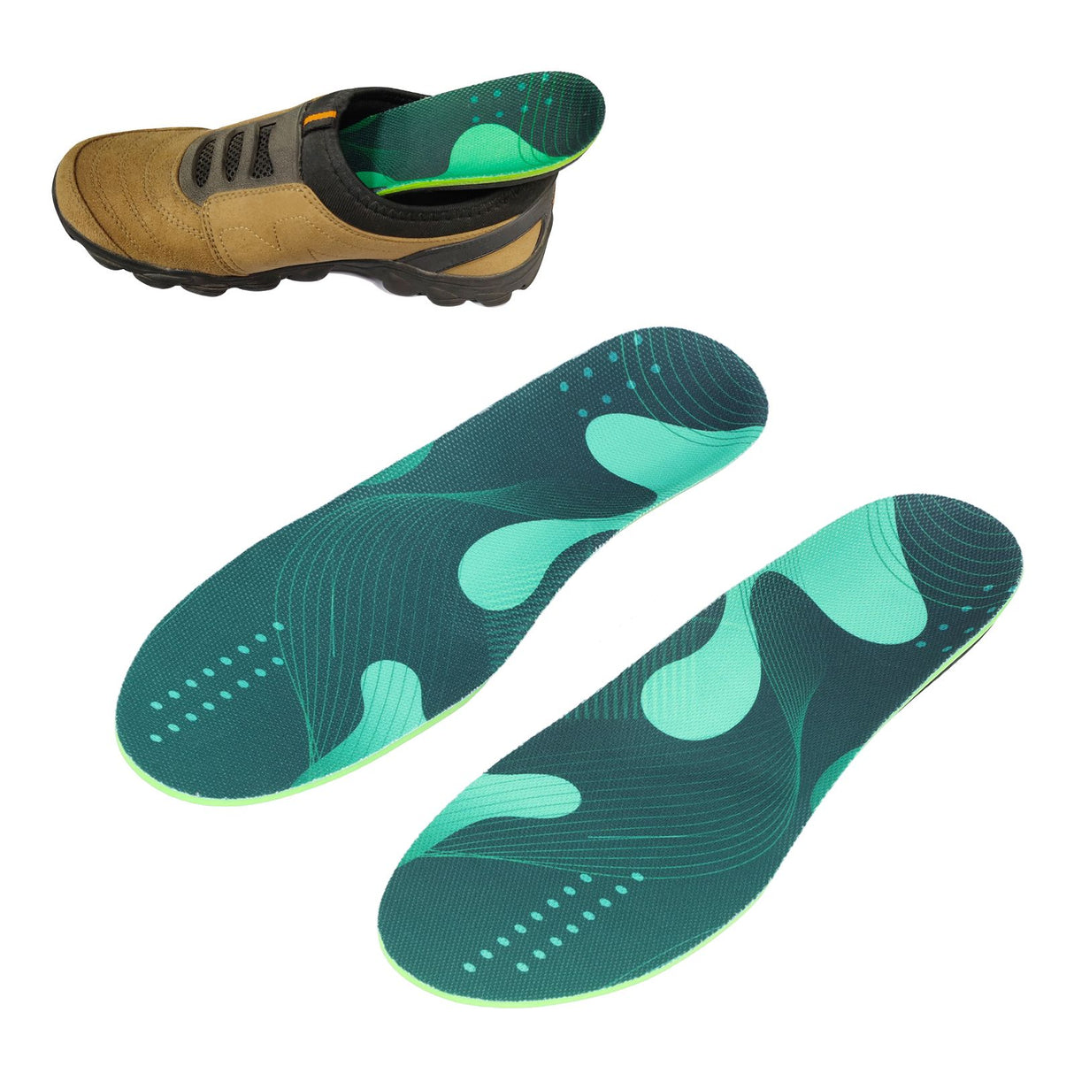 1 Pair Unisex Insole Breathable Elastic Shock Absorbing Foot Arch Support Orthopedic Shoe Pads L 44-47