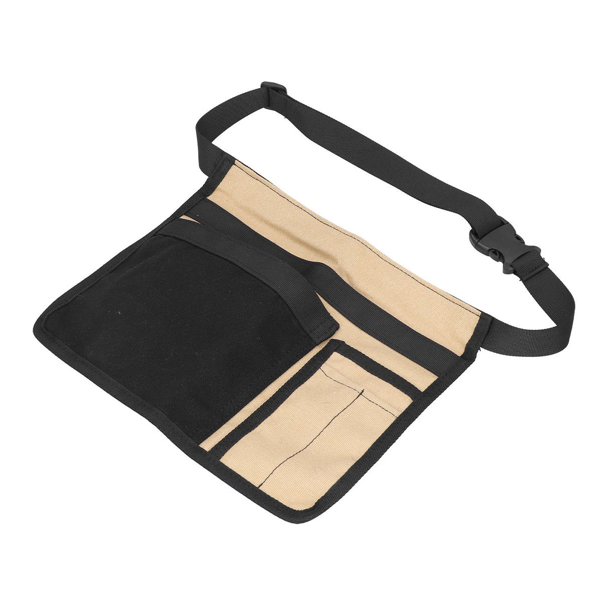 Unilateral Waist Hanging Tool Bag Wear Resistant Oxford Cloth Adjustable Tools Organizer for GardenKhaki Black