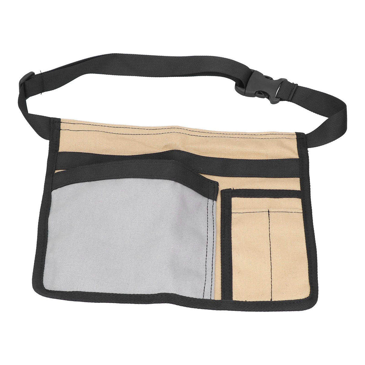Unilateral Waist Hanging Tool Bag Wear Resistant Oxford Cloth Adjustable Tools Organizer for GardenKhaki Gray