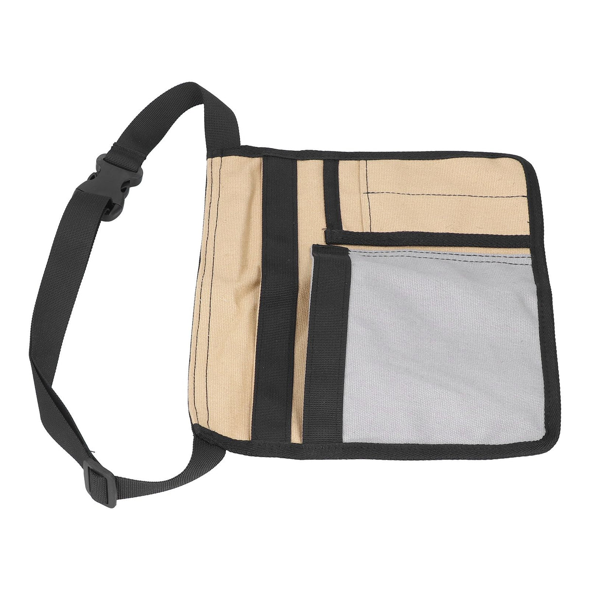 Unilateral Waist Hanging Tool Bag Wear Resistant Oxford Cloth Adjustable Tools Organizer for GardenKhaki Gray