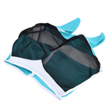 Breathable Horse Mask Universal Adjustable Elastic Mosquito Fly Repelling Veil Cover ProtectorGreen L 80x114x45cm / 31.5x44.9x17.7in - Extra Image