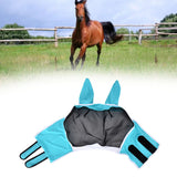 Breathable Horse Mask Universal Adjustable Elastic Mosquito Fly Repelling Veil Cover ProtectorGreen L 80x114x45cm / 31.5x44.9x17.7in