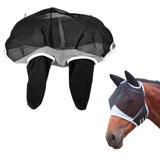 Breathable Horse Mask Universal Adjustable Elastic Mosquito Fly Repelling Veil Cover ProtectorBlack L 80x114x45cm / 31.5x44.9x17.7in