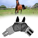 Breathable Horse Mask Universal Adjustable Elastic Mosquito Fly Repelling Veil Cover ProtectorBlack L 80x114x45cm / 31.5x44.9x17.7in