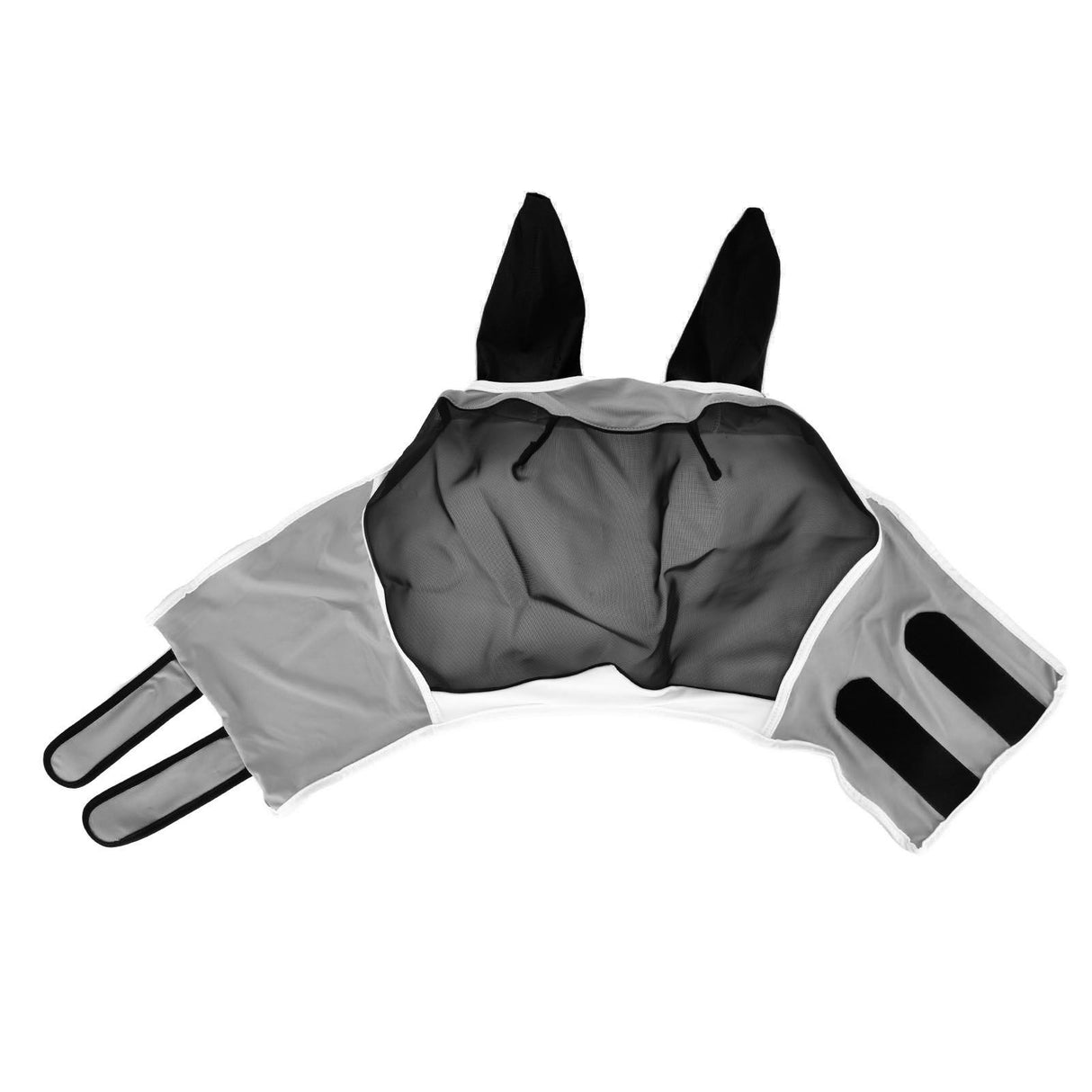 Breathable Horse Mask Universal Adjustable Elastic Mosquito Fly Repelling Veil Cover ProtectorBlack L 80x114x45cm / 31.5x44.9x17.7in
