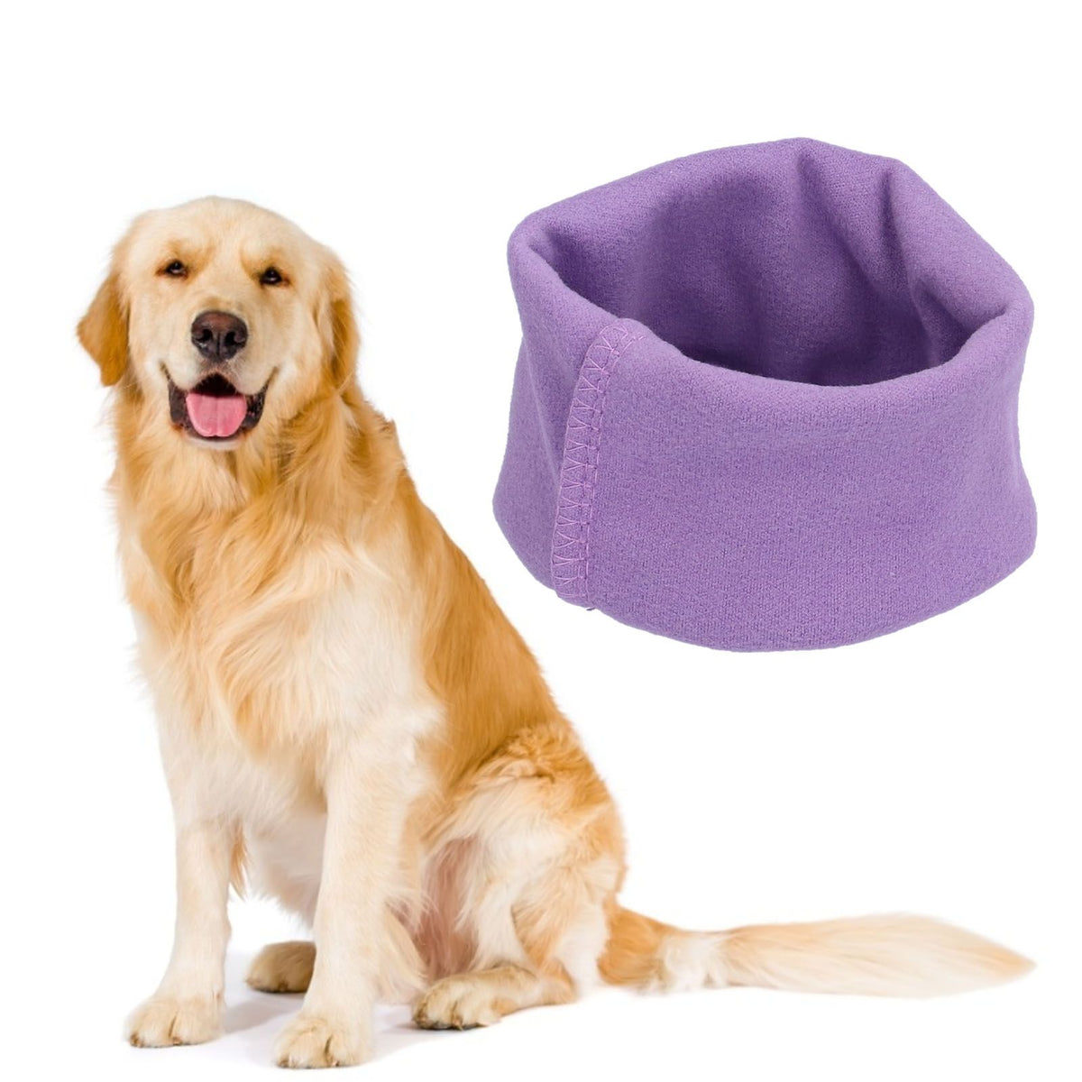 Dog Earmuff Sound Proof Soft Cat Ear Protection Keep Warm Washable Dog Calming Ear CoverPurple L