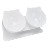 15° Inclined Cat Double Bowl Neck Guard Pet Feeding Bowl for Home Pet Shop Living Room(White Base White Bowl ) - 45-Degree Angle