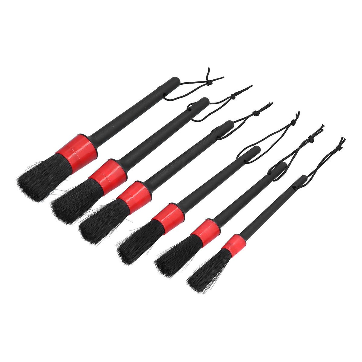 6Pcs Car Detailing Brushes Cleaning Brush Set for Wheels Tire Interior Exterior Air Vents Cleaning Tools Kit