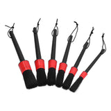 6Pcs Car Detailing Brushes Cleaning Brush Set for Wheels Tire Interior Exterior Air Vents Cleaning Tools Kit - Close-Up Angle