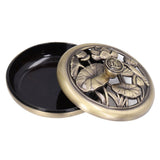 Coil Incense Burner Tray Vintage Incense Bowl Holder Metal Alloy for Living Room Bedroom Office368 - Front View