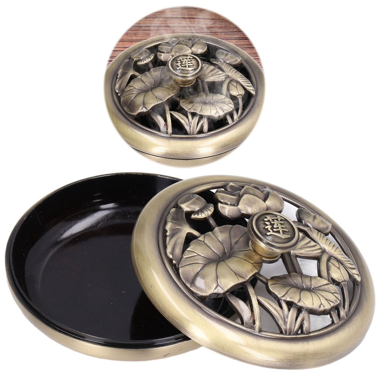 Coil Incense Burner Tray Vintage Incense Bowl Holder Metal Alloy for Living Room Bedroom Office368