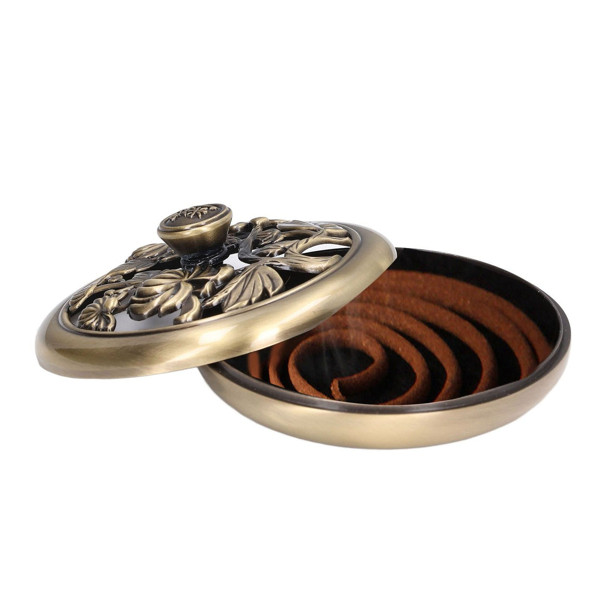 Coil Incense Burner Tray Vintage Incense Bowl Holder Metal Alloy for Living Room Bedroom Office367