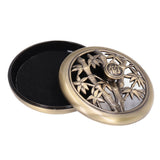 Coil Incense Burner Tray Vintage Incense Bowl Holder Metal Alloy for Living Room Bedroom Office366 - Rear View