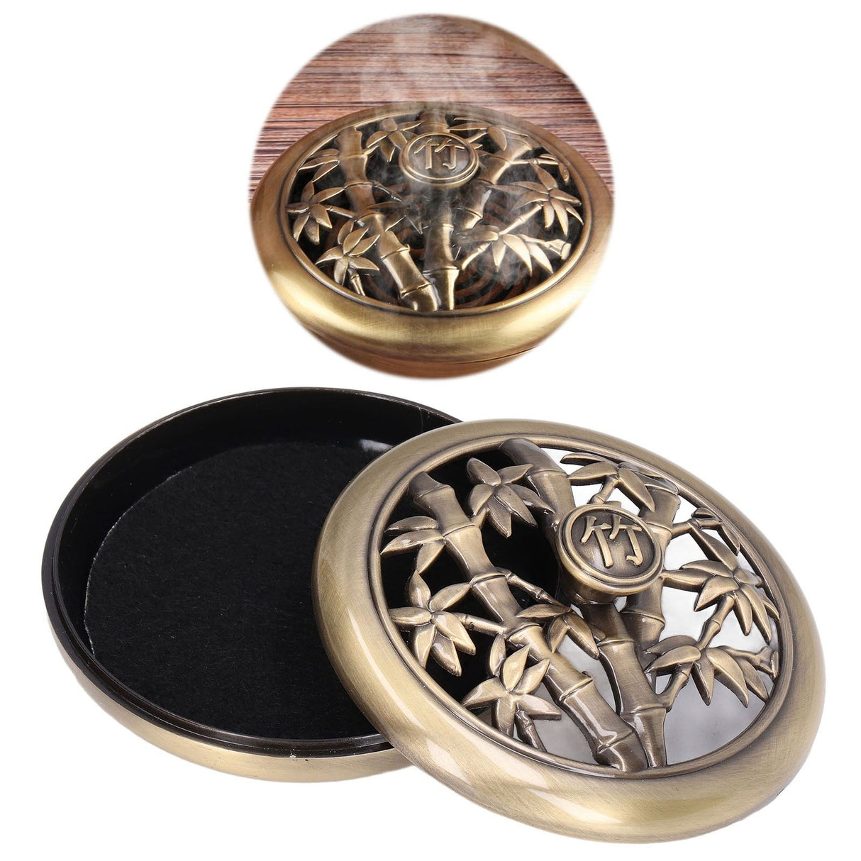Coil Incense Burner Tray Vintage Incense Bowl Holder Metal Alloy for Living Room Bedroom Office366