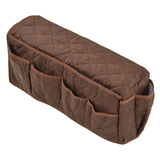 Couch Remote Holder Pocket Design Dustproof Waterproof Reasonable Layout Sofa Armrest OrganizersCoffee - Side View