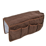 Couch Remote Holder Pocket Design Dustproof Waterproof Reasonable Layout Sofa Armrest OrganizersCoffee - Rear View