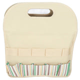 Garden Tool Bag Garden Tote Storage Bag with Multi Pockets Home Organizer for Indoor and Outdoor GardeningKhaki Stripe Stitching