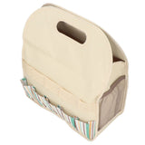 Garden Tool Bag Garden Tote Storage Bag with Multi Pockets Home Organizer for Indoor and Outdoor GardeningKhaki Stripe Stitching - Close-Up Angle