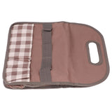 Garden Tool Bag Garden Tote Storage Bag with Multi Pockets Home Organizer for Indoor and Outdoor GardeningCoffee Lattice Stitching