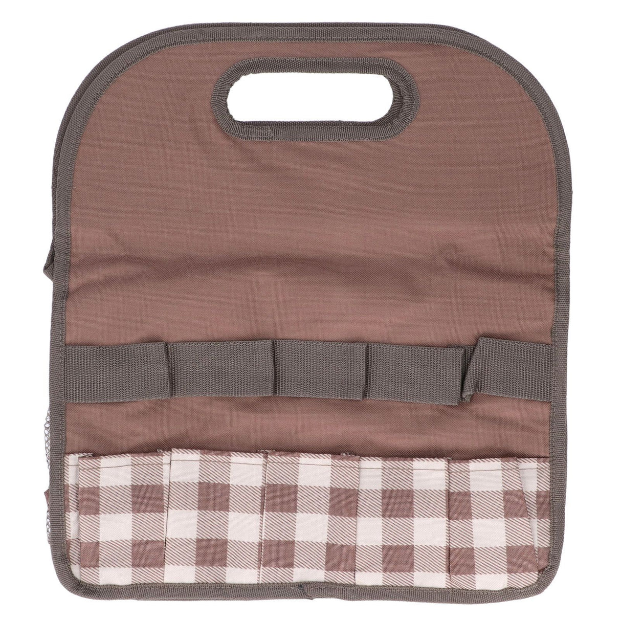 Garden Tool Bag Garden Tote Storage Bag with Multi Pockets Home Organizer for Indoor and Outdoor GardeningCoffee Lattice Stitching
