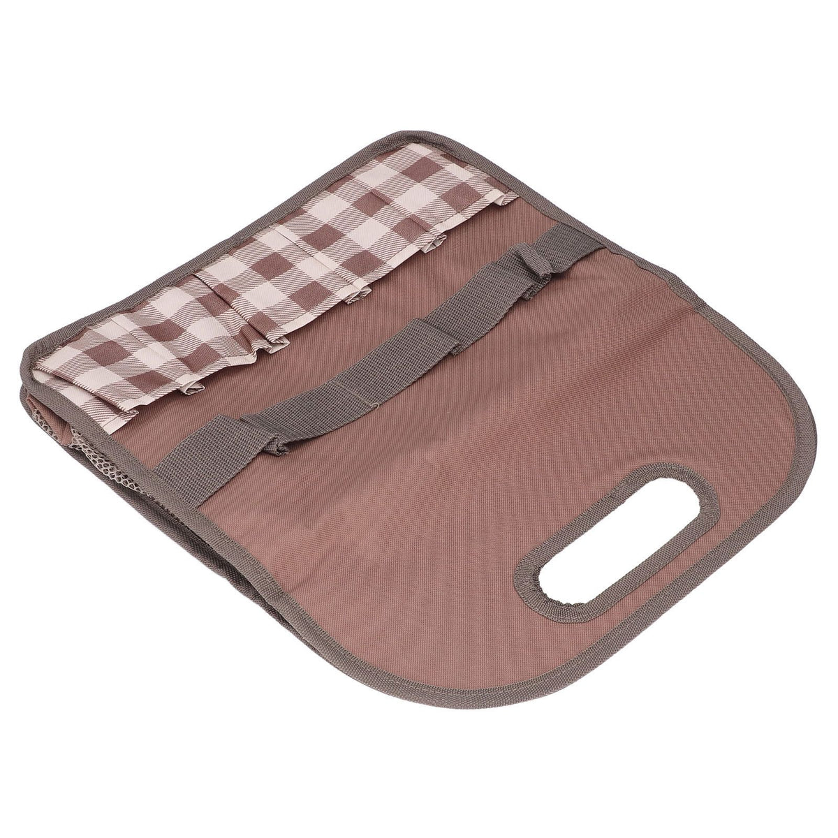 Garden Tool Bag Garden Tote Storage Bag with Multi Pockets Home Organizer for Indoor and Outdoor GardeningCoffee Lattice Stitching