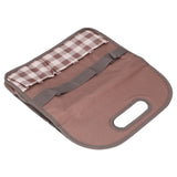 Garden Tool Bag Garden Tote Storage Bag with Multi Pockets Home Organizer for Indoor and Outdoor GardeningCoffee Lattice Stitching - Top-Down View