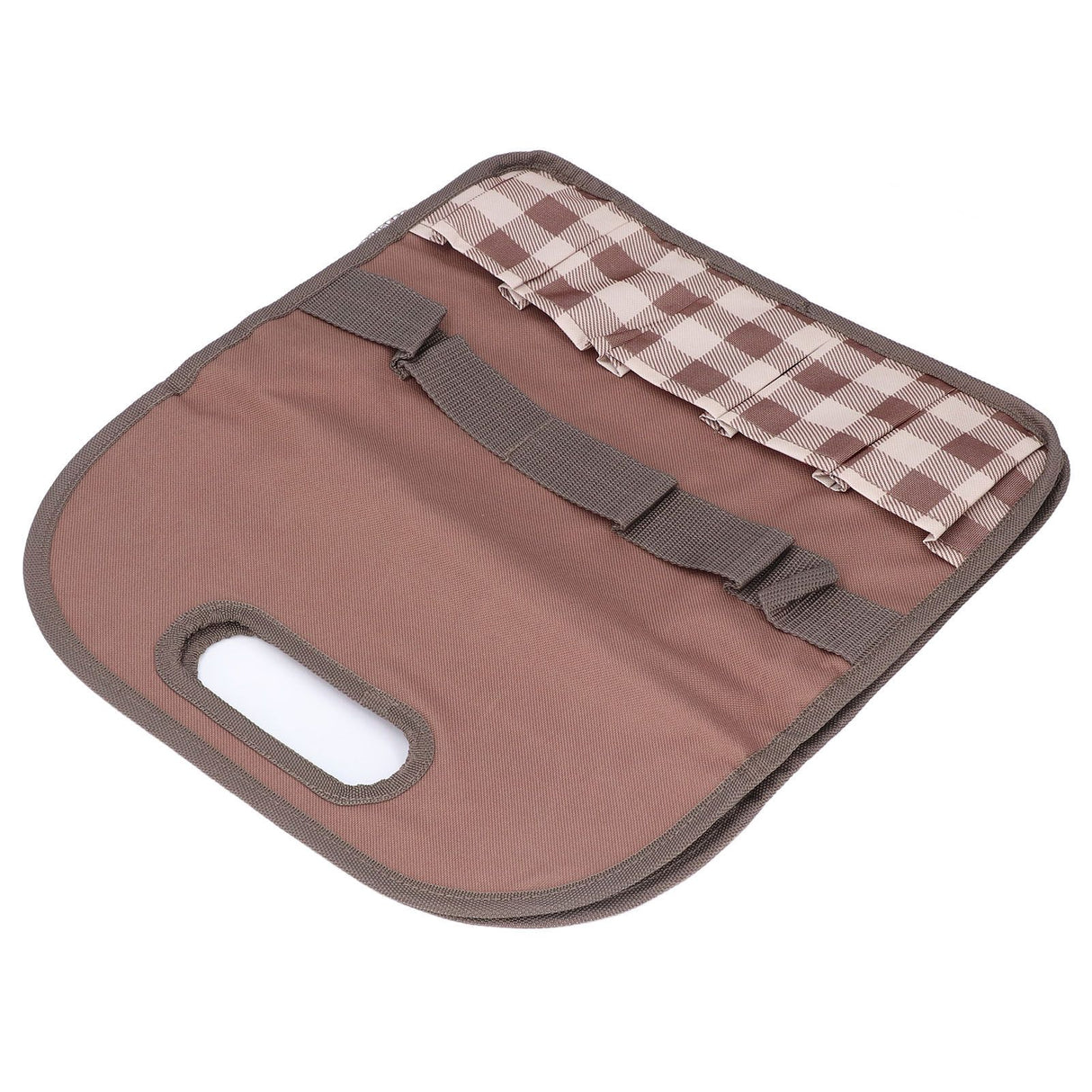 Garden Tool Bag Garden Tote Storage Bag with Multi Pockets Home Organizer for Indoor and Outdoor GardeningCoffee Lattice Stitching