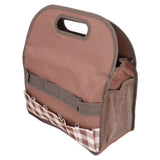Garden Tool Bag Garden Tote Storage Bag with Multi Pockets Home Organizer for Indoor and Outdoor GardeningCoffee Lattice Stitching - Extra Image